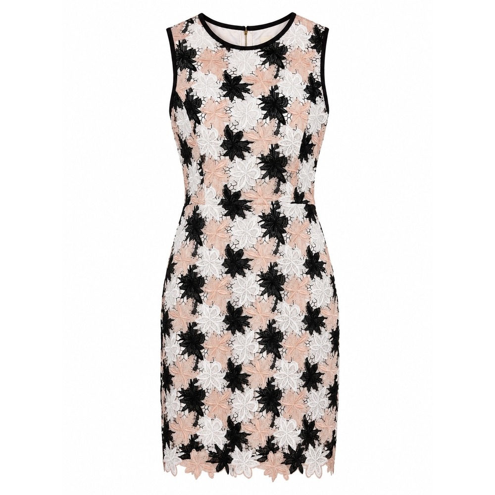 Kate Spade Tiger Lily Floral Lace Sheath Dress Blush Black Ivory Size 10
